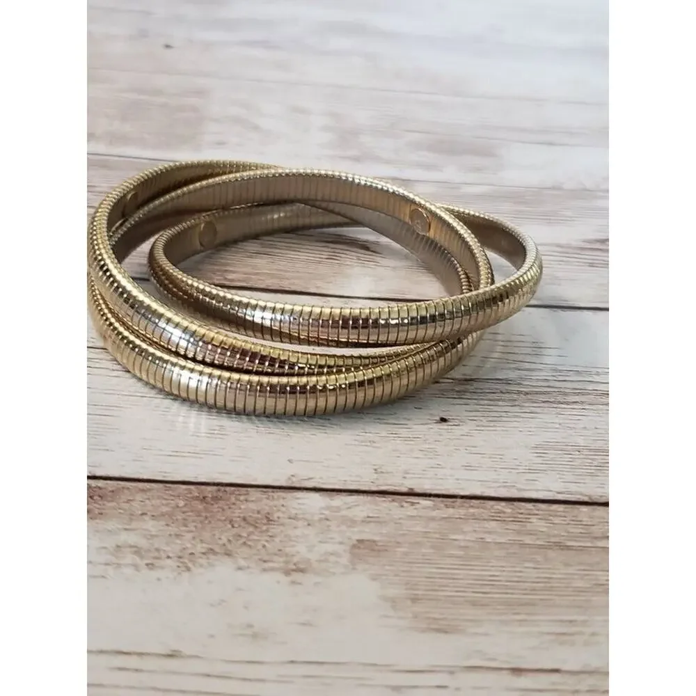 Marshal Metal Manufactory Bracelet Gold Tone Slightly Stretchy